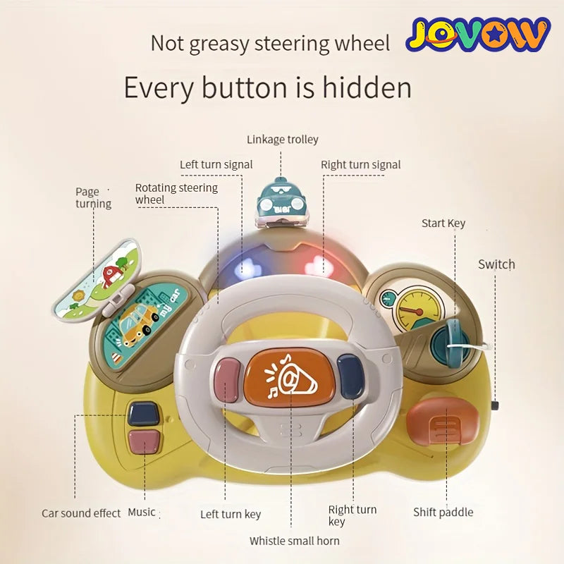 Volante Interactivo para Bebé – Juguete Educativo con Sonidos y Luces para Cochecito