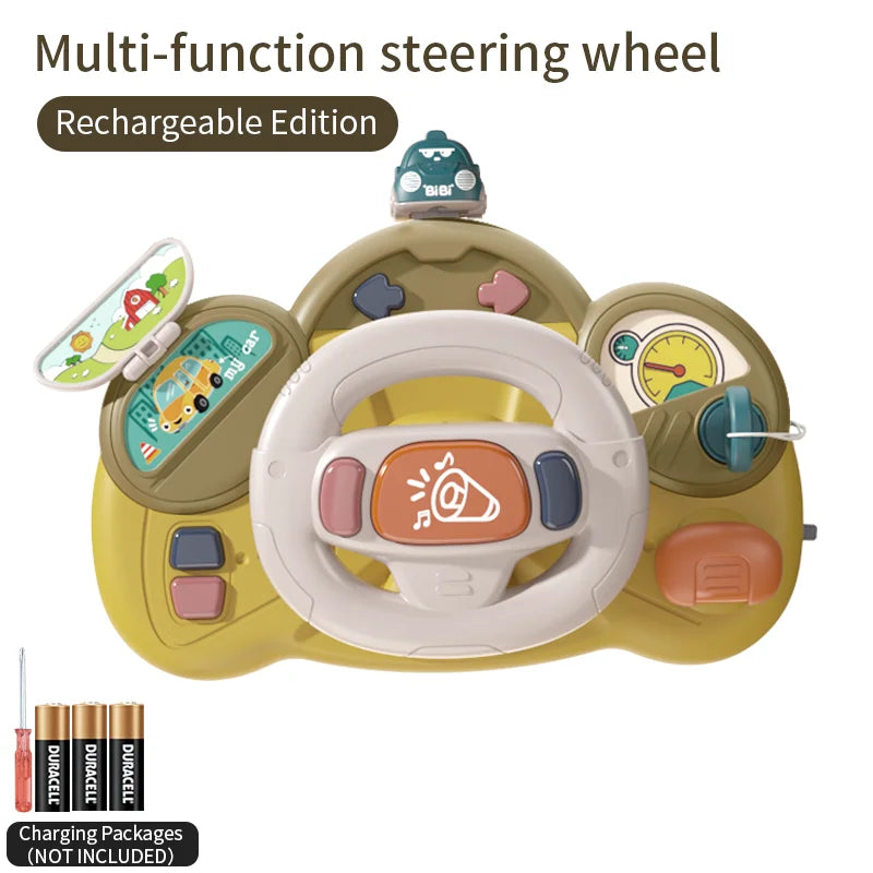 Volante Interactivo para Bebé – Juguete Educativo con Sonidos y Luces para Cochecito