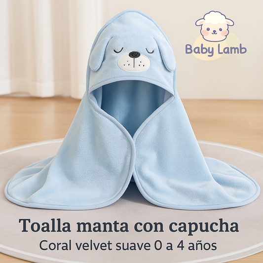 Toalla Manta con Capucha para Bebé – Coral Velvet Suave 0 a 4 Años
